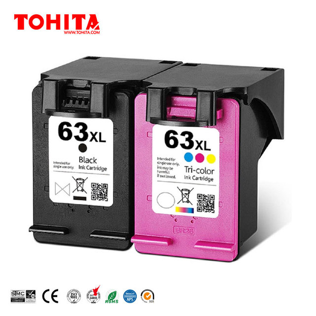 Ink Cartridge 63XL BK Tri-Color for Other Compatible DeskJet 1110 1112 2130 2131 2132 2133 2134 3630 3632 4520 3830 3832 4650 Ink of TOHITA