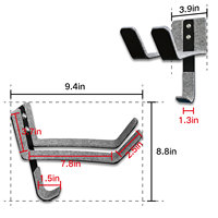 Support mural noir pour planches de surf longboard avec crochets en acier, pour pagaies, planches de surf et SUP, installation facile pour le surf