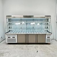 Réfrigérateur commercial en acier inoxydable, réfrigérateur de présentation Malatang, congélateur, réfrigérateur pour restaurant