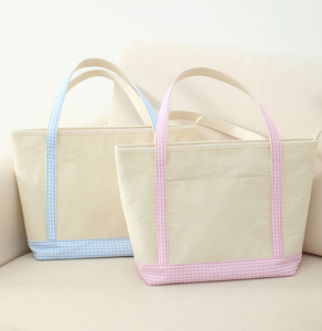 Sac à bandoulière pour femme, sac de plage d'été, sac pour femme, sac à main en toile à carreaux personnalisé, sac de shopping - Product Image 1