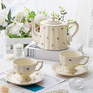 Vente en gros chaude tasse en porcelaine nordique Ins Tazas ensembles de tasses à café rétro en céramique de style européen - Product Image 2
