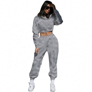 <span class=keywords><strong>Ensemble</strong></span> de sweat-shirts en polaire New Plus pour femmes, <span class=keywords><strong>taille</strong></span> <span class=keywords><strong>grande</strong></span>, à capuche, manches longues, <span class=keywords><strong>ensemble</strong></span> deux pièces pour le sport et les loisirs - Product Image 3
