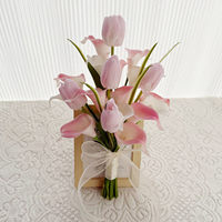 Handgefertigte Realistische Weiche Calla-Lilie Tulpe Lotus Künstliche Blume Hochzeits-Lizenz Weiße Rosa Koreanische Frische Kleine Blumen für Braut-Fotos