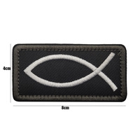 Christian Cross Ichthys bordado gancho y bucle moral parche Christian Cross Patch