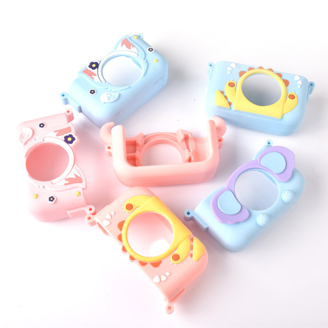Custom Silicone Kids Mini Digital Cartoon Animal Camera Protective Case Cover for Children