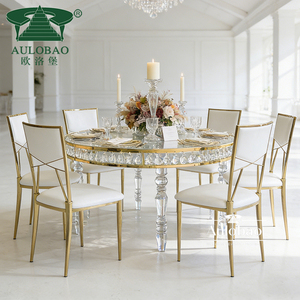 Chaises événementielles de luxe en acier inoxydable coussin en cuir design rococo mariage - Product Image 4