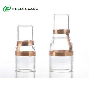 Tube en verre borosilicate 3.3 transparent fait main, forme incurvée personnalisée avec feuille d'or, écologique pour usage intérieur - Product Image 6