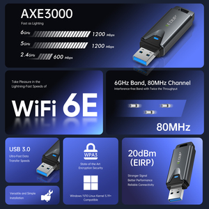 EDUP ax1678 Wifi 6E USB Adapter ax3000 Tri-Band 2.4/5/6Ghz 3Gbps Mini Card mạng không dây với USB 3.0 cho máy tính xách tay Máy tính để bàn PC - Product Image 3