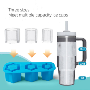 Soğutma içecekler için 3 boyutları silikon daire buz küpü tepsi buz küp tepsiler Tumbler buz kalıp için 40Oz Tumbler ile uyumlu - Product Image 2