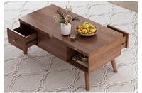 Table basse relevable en MDF noir avec compartiment caché Table centrale en bois pratique pour le salon