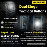 Untuk Senter Taktis EDC37 Stainless Steel LED 8000 Lumen dengan Gantungan Kunci yang Dapat Ditarik