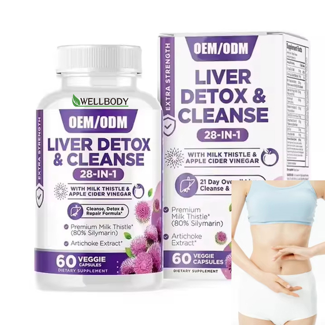 WELLBODY OEM/ODM/OBM Liver Detox Cleanse 28 in 1 Capsules for Adult Use