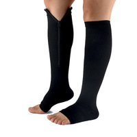 Chaussettes de compression personnalisées grande taille avec fermeture éclair pour mollets, bas de contention pour infirmières en surpoids