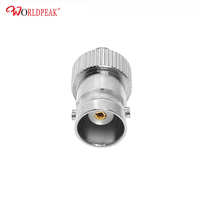 Adaptateur coaxial RF BNC femelle vers 10/32 femelle, 50 ohms, faible VSWR, adaptateur fileté Microdot, connecteur coaxial compact de haute précision