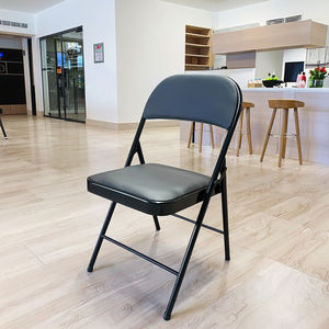 Chaise <span class=keywords><strong>de</strong></span> <span class=keywords><strong>salle</strong></span> à manger ergonomique pliable en métal avec coussin pour restaurant extérieur, intérieur, bureau et réception - Product Image 4