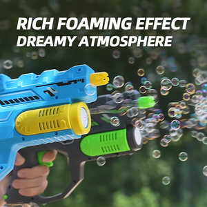 فقاعة بلاستيك بولي بروبلين كهربائية أوتوماتيكية <span class=keywords><strong>2</strong></span> في 1 وبندقية مياه بمحلول فقاعات ، وظيفة مزدوجة مع ضوء - Product Image 3