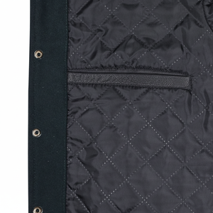 Ensemble de costume en jean deux pièces pour homme, veste en jean personnalisée de style urbain avec col montant, design universitaire, haute qualité - Product Image 1