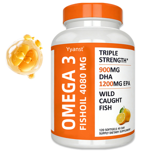 Suplemento Omega3 OEM/ODM, aceite de pescado altamente refinado en cápsulas blandas con alto contenido de EPA y DHA para la salud cerebral, porciones personalizadas. - Product Image 1
