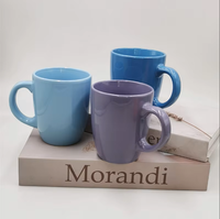 Mug en céramique émaillée colorée de style européen et américain, avec poignée, moderne, simple, créatif, logo imprimé, résistant aux hautes températures