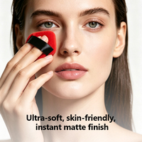 Houppette à poudre réutilisable personnalisable avec logo, ultra douce, en forme de losange, pour le contour des yeux et la poudre libre
