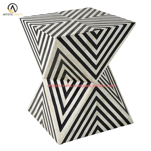 Muebles artesanales indios de alta calidad, taburete de consola con incrustaciones de hueso moderno para dormitorio, apartamento o uso en almacén - Product Image 4