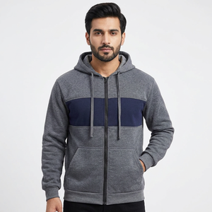 Sweats à capuche zippés pour hommes de marque, respirants, style streetwear, coupe oversize, durables, sweats à capuche à marque privée pour hommes - Product Image 1