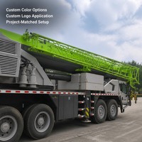 Grue à flèche télescopique ZTC1000V663, en stock, d'occasion, capacité 100 tonnes, flèche 60,5 m, pour travaux de construction de ponts et de structures en acier