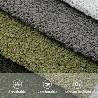 Tissu d'ameublement extensible confortable et luxueux en bouclette, teint en fil, mélange laine, viscose et coton, pour canapé et textiles de maison