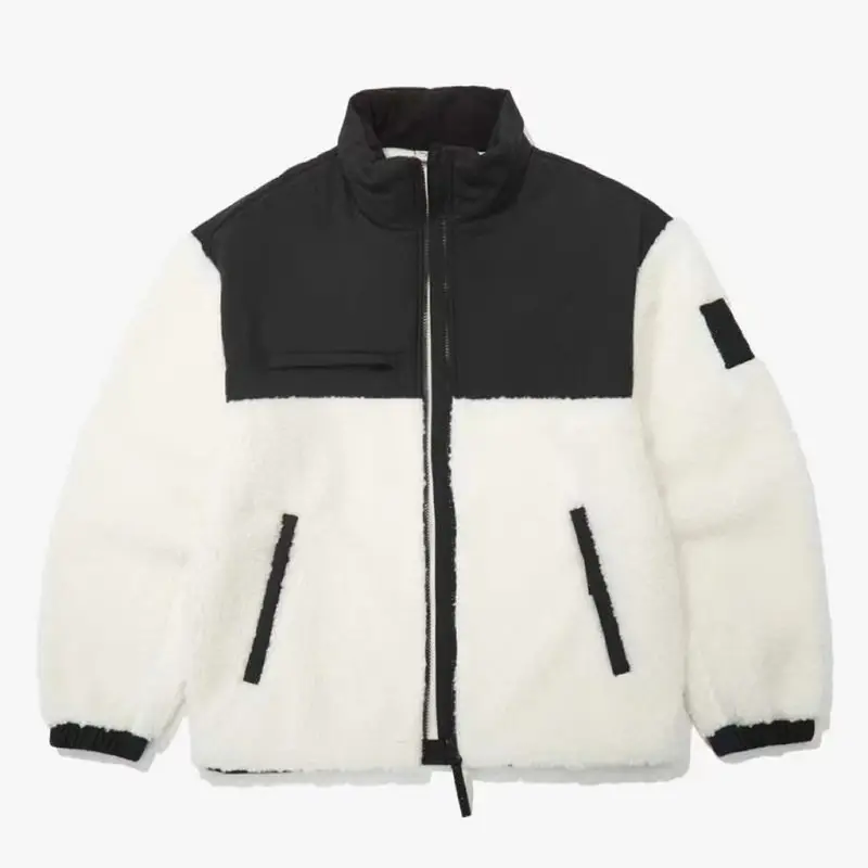 Man Sherpa Fleece Jacket Heavy Weight Fleece Jackets Custom Zip Winter Stand Knit Fabric Unisex North Face Polar Jacket Formal