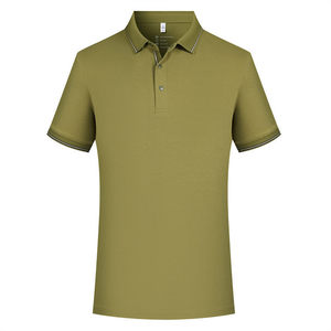 Camisa Polo de Color Sólido, Algodón, Manga Corta, Uniforme de Trabajo, Uso Diario, Verde - Product Image 1