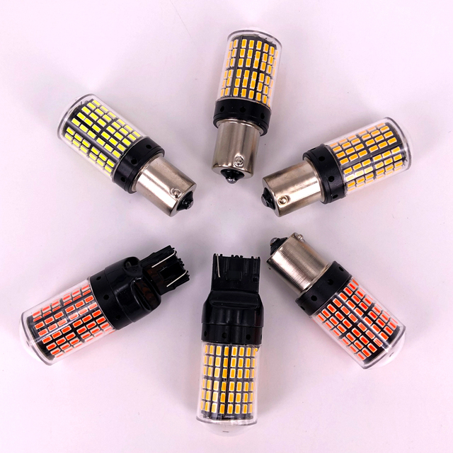 12V 1156 BA15S P21W BAU15S PY21W LED T20 7440 W21W W21/5W 1157 BAY15D Led Bulbs 144smd CanBus Lamp for Turn Signal Light