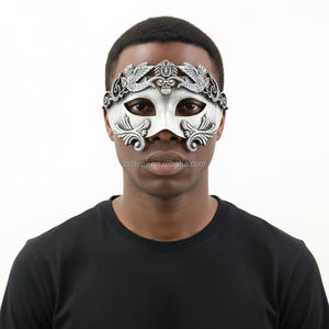 Máscara de Meio Rosto Temática da Mitologia Grega Pintada à Mão para Bailes de Máscaras Eventos de Halloween Temáticos Históricos Festa Formal - Product Image 5