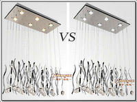 MEEROSEE Rectangle Éclairage Moderne K9 Cristal LED Plafonnier Chandler Plafonnier Lustre