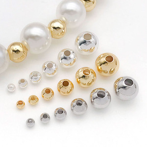 Entretoises de perles rondes pour accessoires de bijoux DIY, plaqué or et argent, forme sphérique de 8 mm, emballage en sachet - Product Image 3