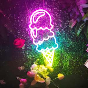 Enseigne néon lumineuse LED en acrylique colorée pour gâteaux et glaces, idéale pour la décoration de magasins et entreprises de crème glacée - Product Image 5