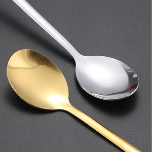 Cuchara de Comedor de Acero Inoxidable con Mango Largo Estilo Coreano, Cucharas para Sopa y Postre, Cuchara para Mezclar - Product Image 4