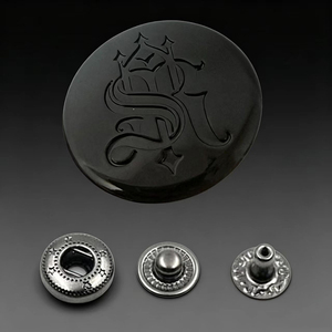 Bouton-pression rond en métal personnalisé avec logo de marque gravé par le fabricant pour vêtements - Product Image 4