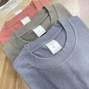 T-shirt streetwear en coton tricoté à 100 %, noir vintage délavé à l'acide, imprimé numériquement, coupe classique, hauts quotidiens pour hommes - Product Image 1