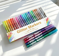 Ensemble de 24 marqueurs pailletés STA, pointe de 0,7 mm, marqueurs acryliques scintillants, marqueurs pailletés imperméables pour la peinture DIY