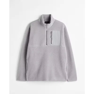 All'ingrosso Pullover da uomo orsacchiotto in pile mezza Zip giacca a tinta unita <span class=keywords><strong>felpa</strong></span> Streetwear per la stagione primaverile - Product Image 3