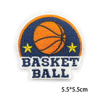 Patchs brodés thermocollants en forme de cœur sur le thème du basketball, personnalisables, en tissu durable pour vêtements, sacs et chaussures