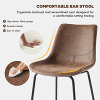 Tabourets de comptoir de cuisine en cuir à armature en fer moderne Chaises hautes de bar avec repose-pieds
