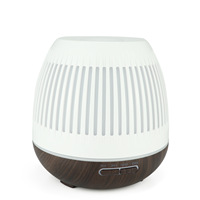 Diffuseur d'arômes ultrasonique vertical à rayures creuses, humidificateur à brume épaisse avec télécommande, lumière LED 7 couleurs, USB, pour table, usage domestique