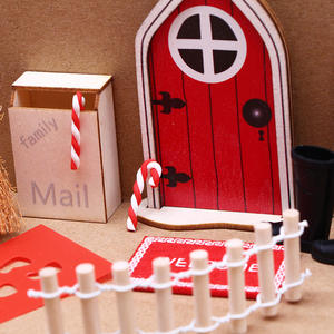 Puerta <span class=keywords><strong>de</strong></span> Hada <span class=keywords><strong>de</strong></span> los dientes en miniatura <span class=keywords><strong>de</strong></span> madera para niños, decoración <span class=keywords><strong>de</strong></span> puerta roja para exteriores - Product Image 4