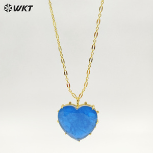 WT-N1525 Maravilloso Collar <span class=keywords><strong>de</strong></span> Cadena Delgada Dorada con Colgante <span class=keywords><strong>de</strong></span> Corazón con Piedras <span class=keywords><strong>de</strong></span> Colores para Fiestas <span class=keywords><strong>de</strong></span> Baile, Joyería a Juego - Product Image 6