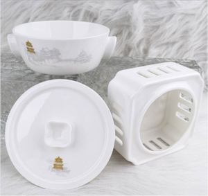 Vajilla de Porcelana China de Inspiración Antigua, Tazón de Cerámica Azul y Blanco Subesmaltado, Plato para Ensalada y Plato para Especias - Product Image 4