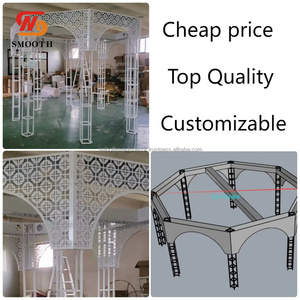 Suave calidad superior exquisito chuppah blanco Metal dosel arco banquete pabellón soporte Mandap telón de fondo boda evento Decoración - Product Image 5