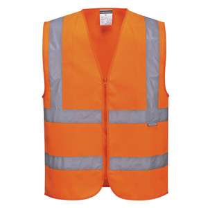 PORTWEST - C375ORRS Gilet à bande zippée orange haute visibilité-EAN 5036108283354 HI-VIS WORKWEAR - Product Image 1