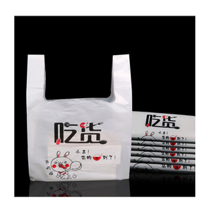 manufacture wholesale plastic shopping bags vest t-shirt plastic handle bag custom size logo color