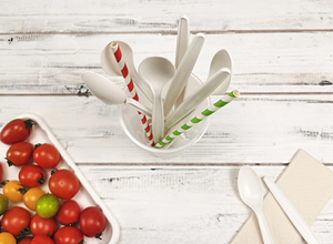 Dao Kéo Phân Hủy Bột Bắp Dùng Một Lần Dao Kéo Bột Bắp 7Inch Dao Nĩa Muỗng Ăn - Product Image 2